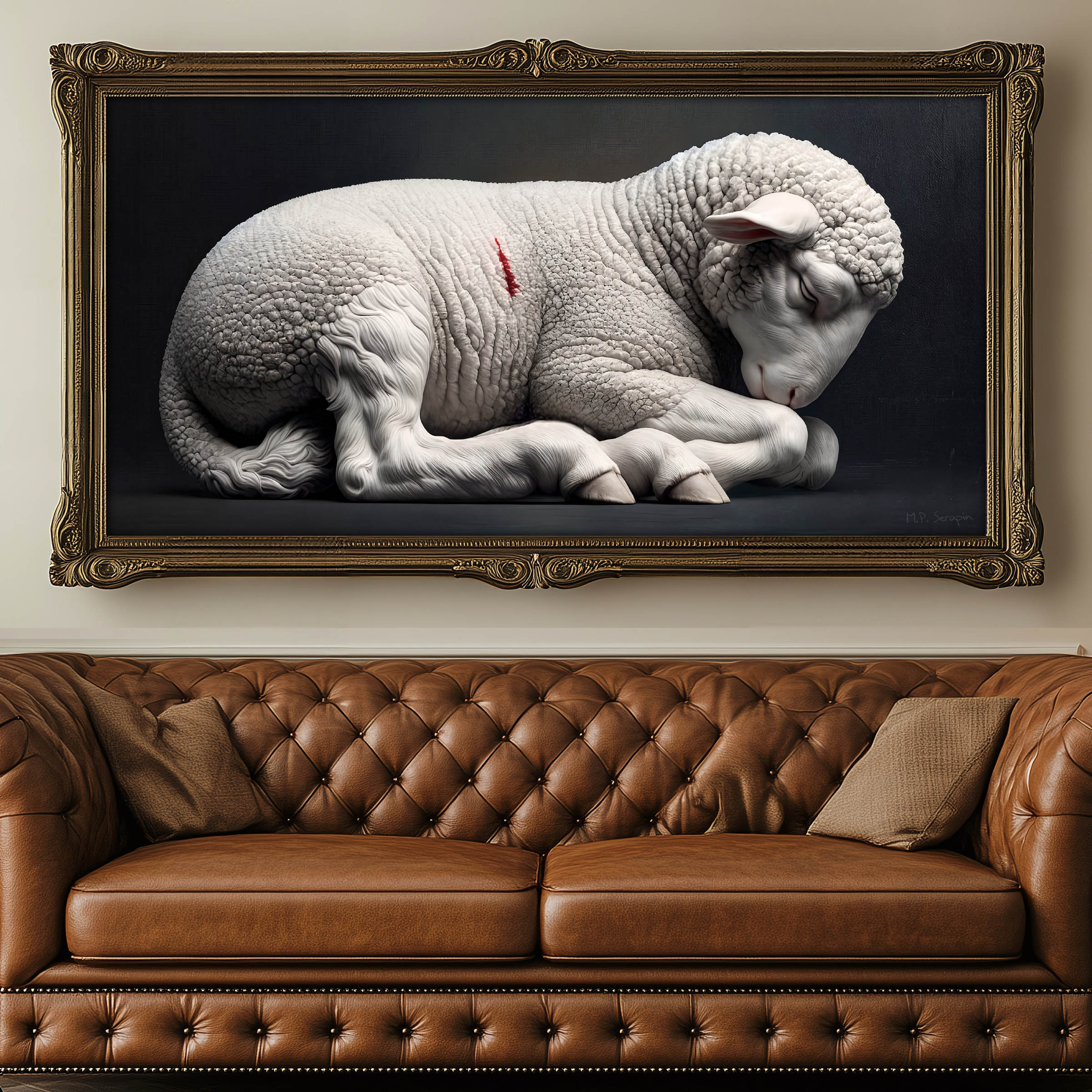 Ecce Agnus Dei — original Catholic art by M.P. Serapin