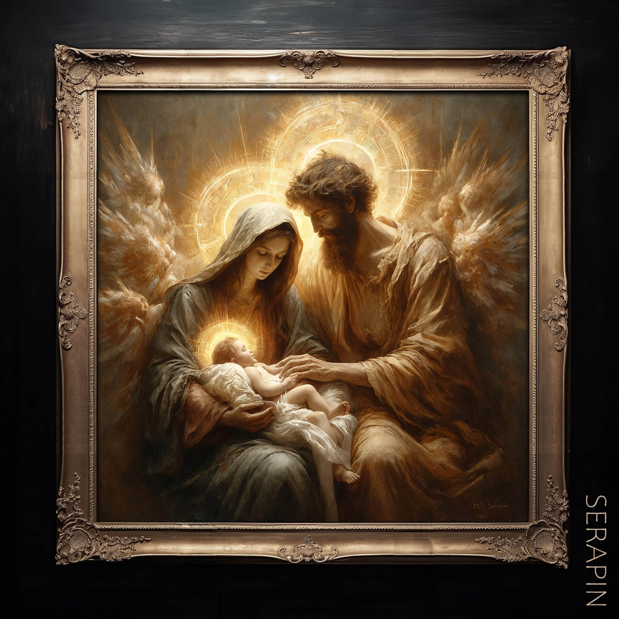 Holy Family - Home Blessing — original Catholic art by M.P. Serapin