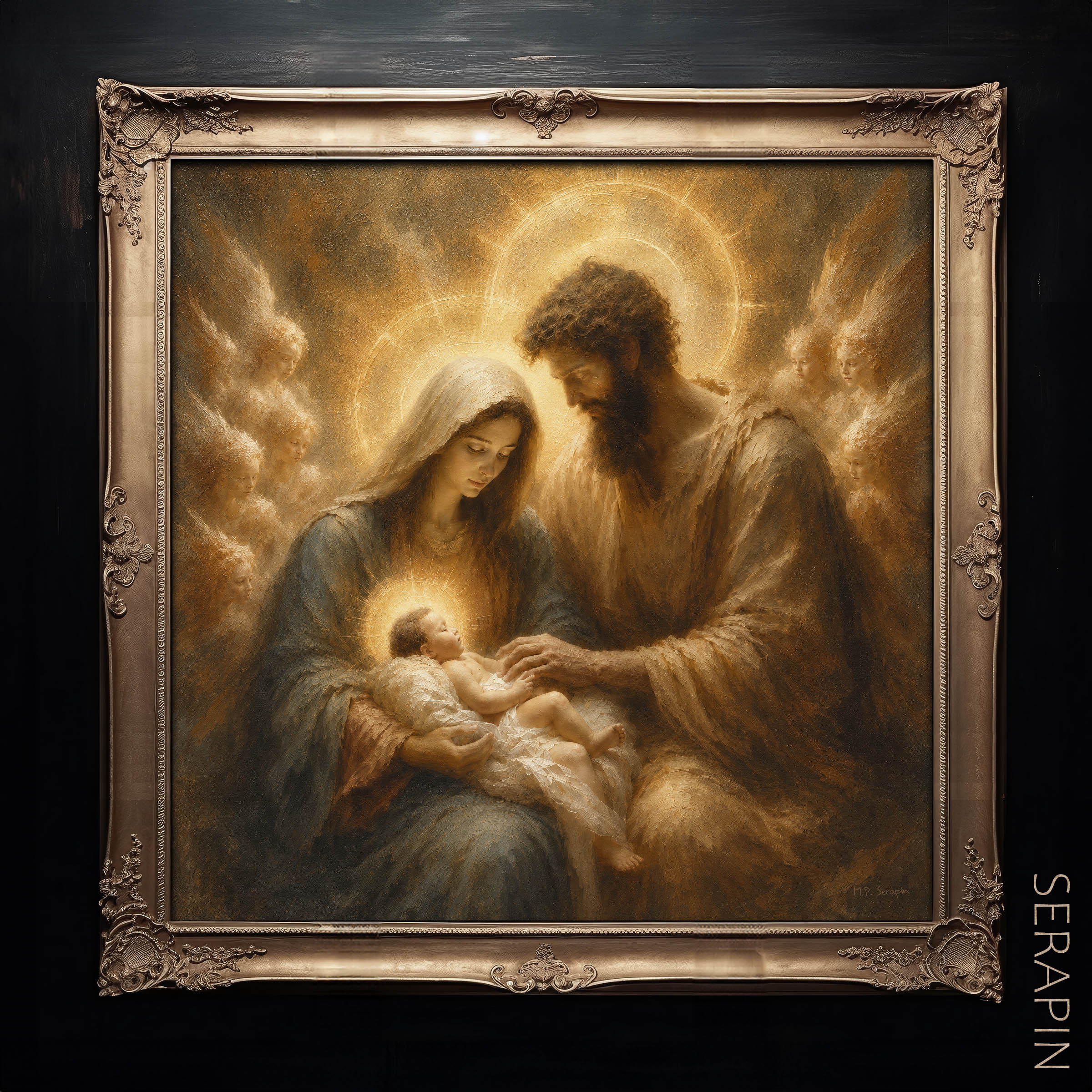 Holy Family 4 — original Catholic art by M.P. Serapin