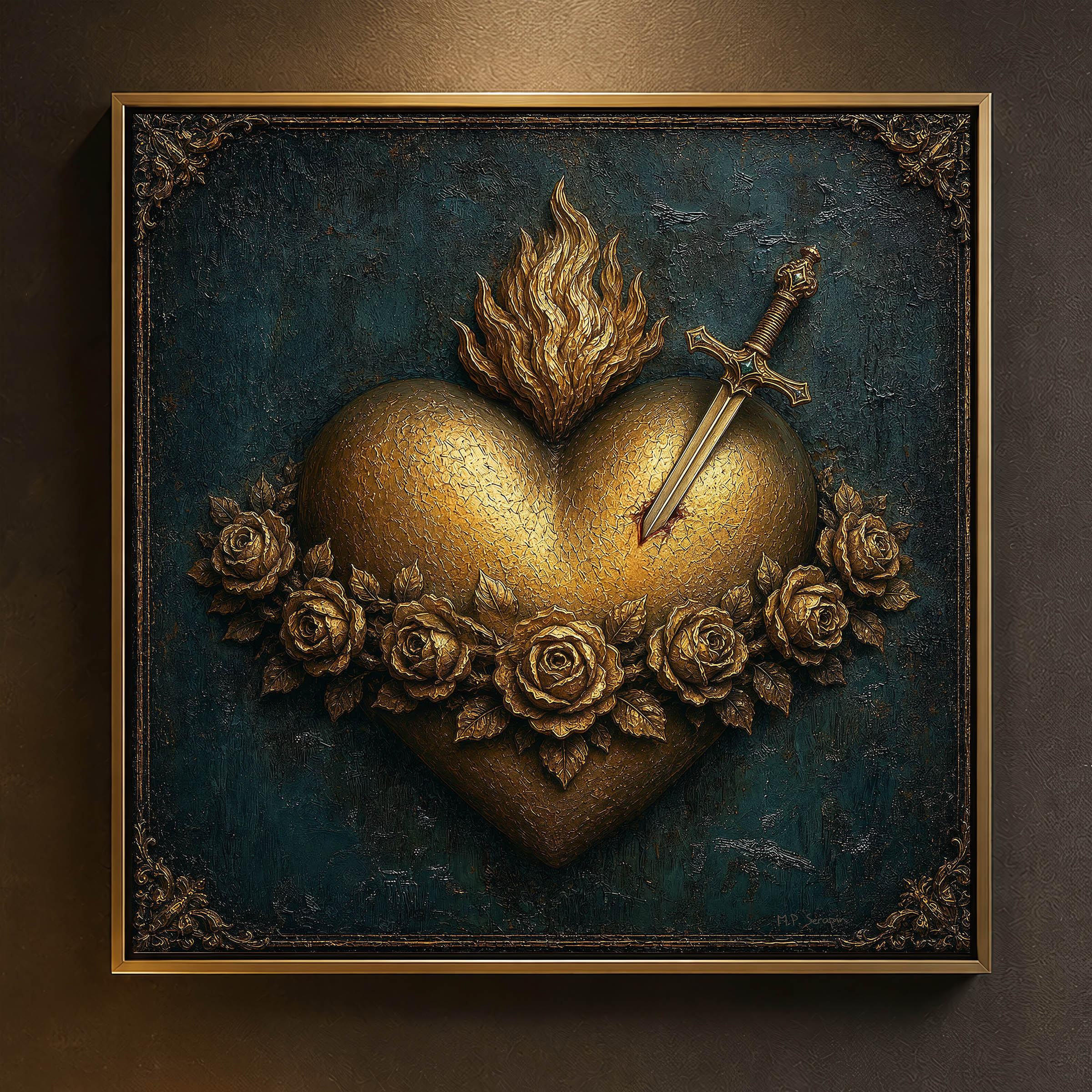 Immaculate Heart of Mary 2 — original Catholic art by M.P. Serapin