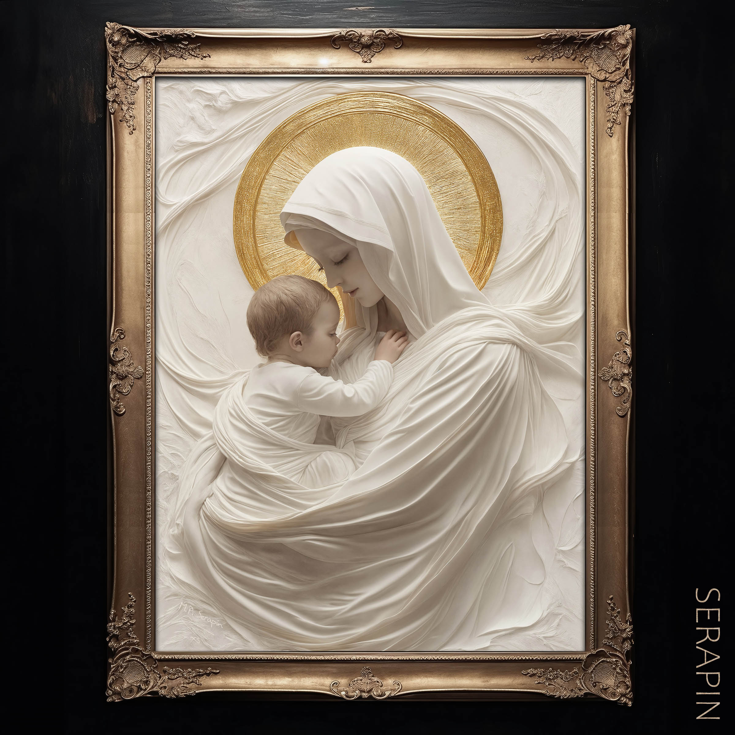 Madonna and Child - Impasto — original Catholic art by M.P. Serapin
