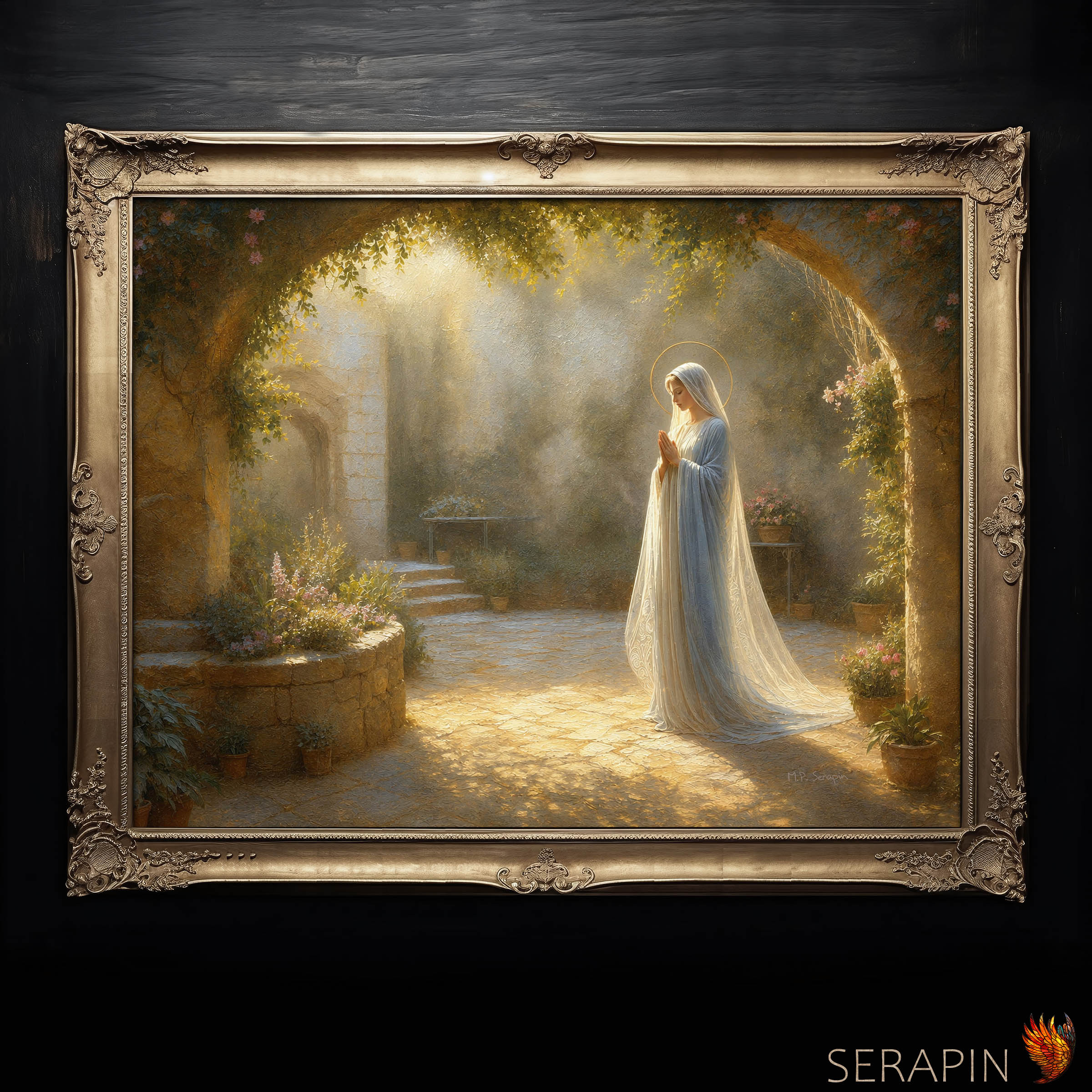 Marys Garden 1 — original Catholic art by M.P. Serapin