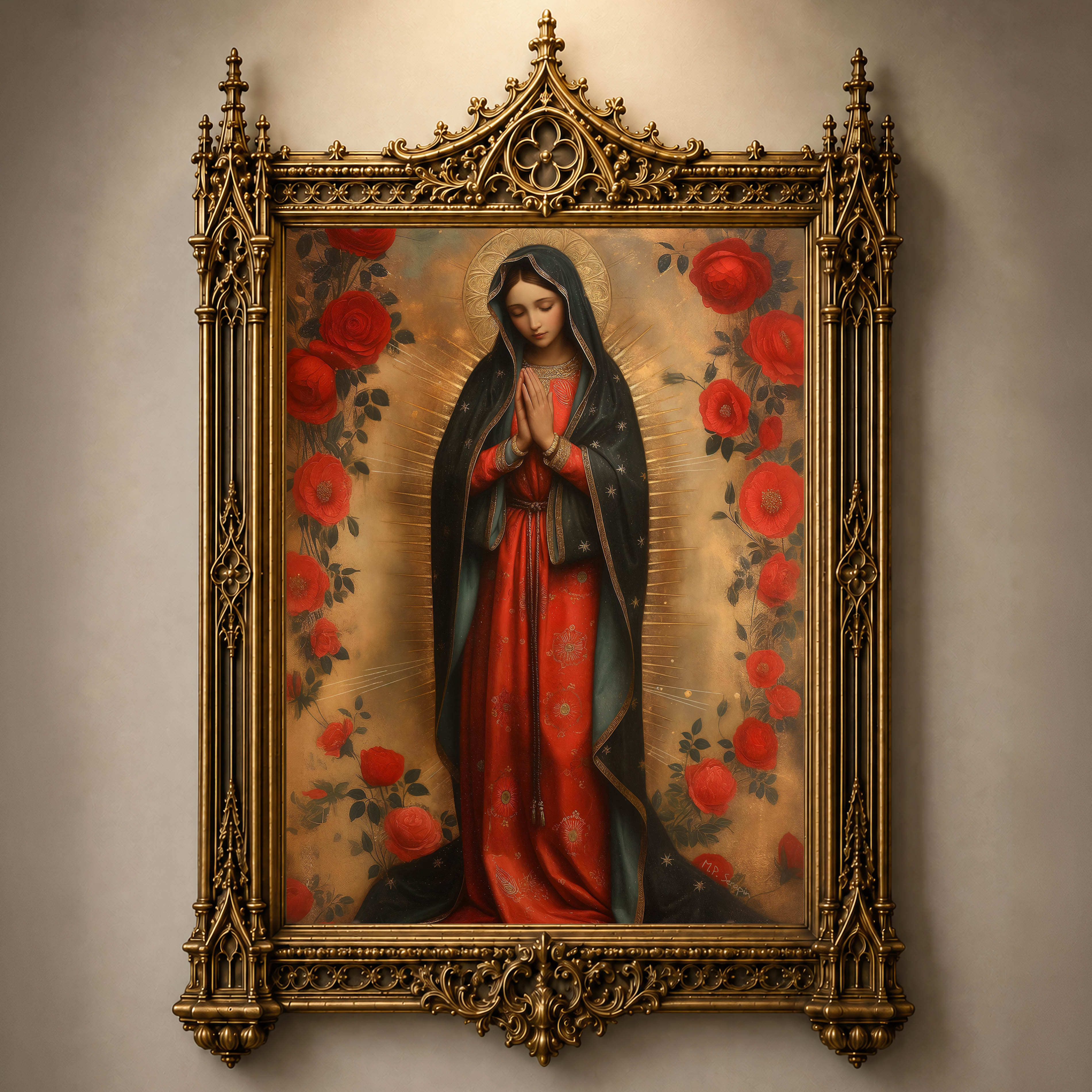 Our Lady of Guadalupe 2 — original Catholic art by M.P. Serapin