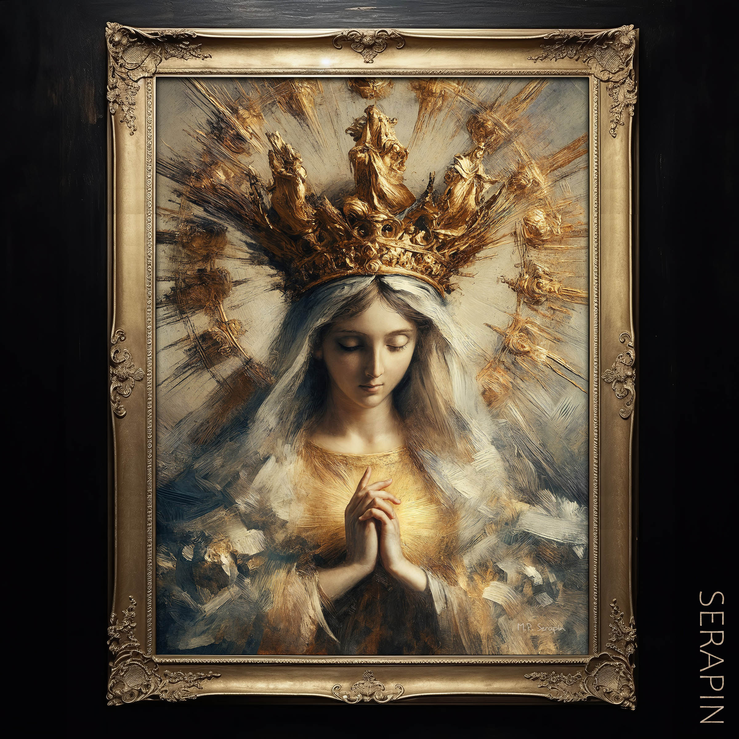 Regina Caeli — original Catholic art by M.P. Serapin