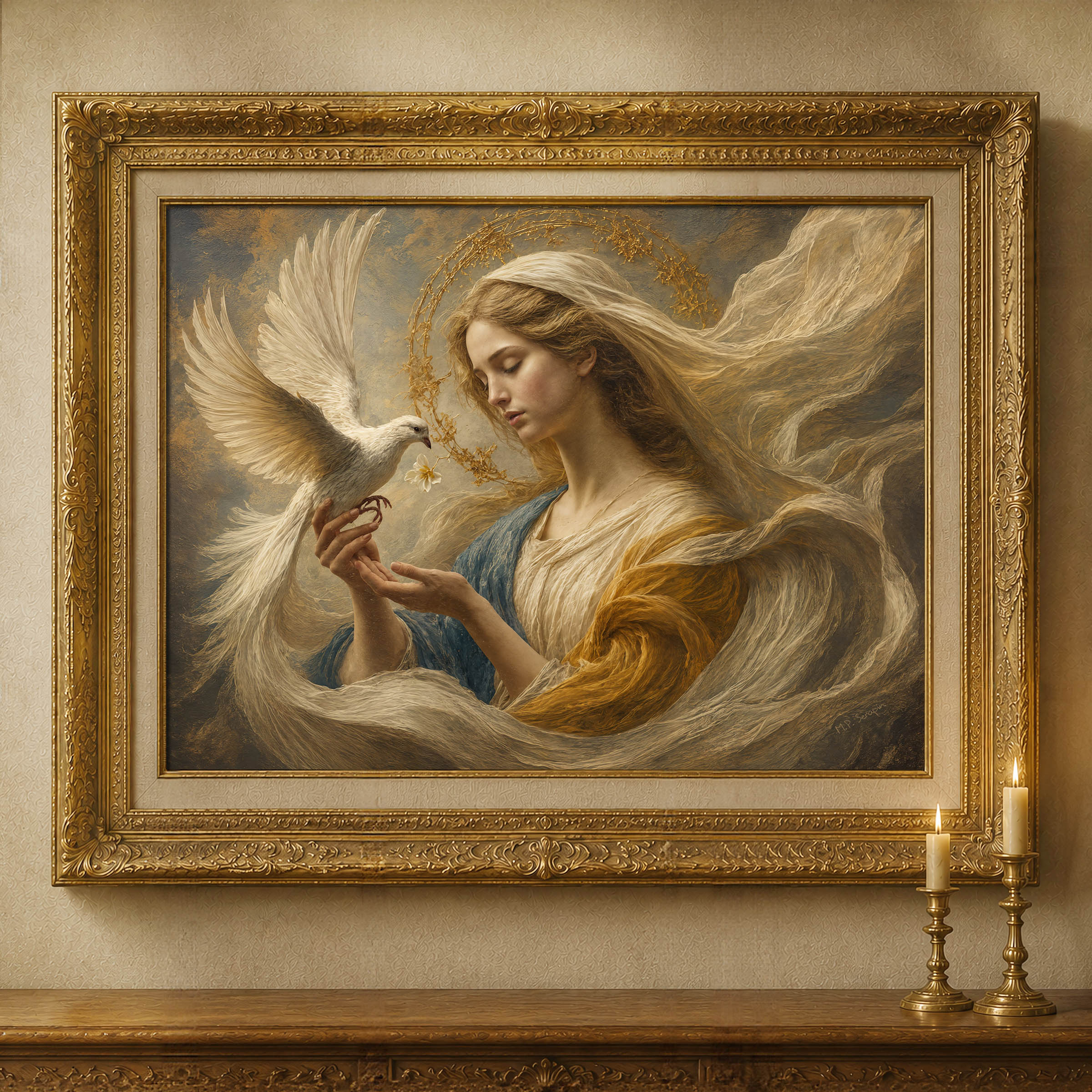 Spouse of the Holy Spirit 2 — original Catholic art by M.P. Serapin