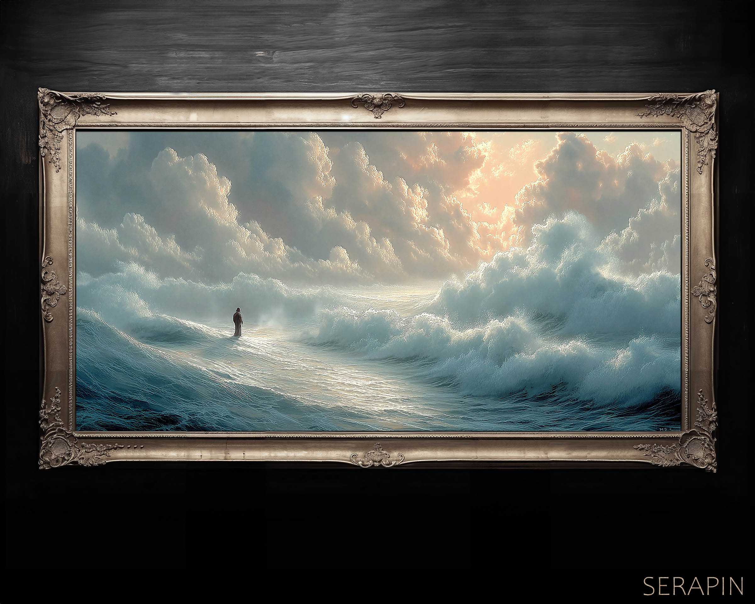 Walking on Water 2 — original Catholic art by M.P. Serapin